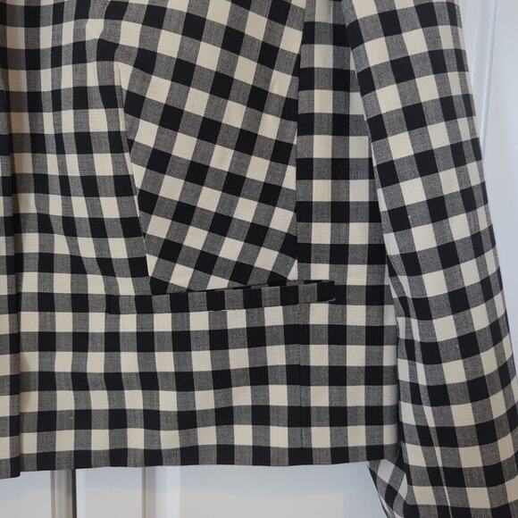 J Crew Louisa Lady Jacket Italian Stretch Wool Black Gingham NWT Size 8 - Picture 4 of 11